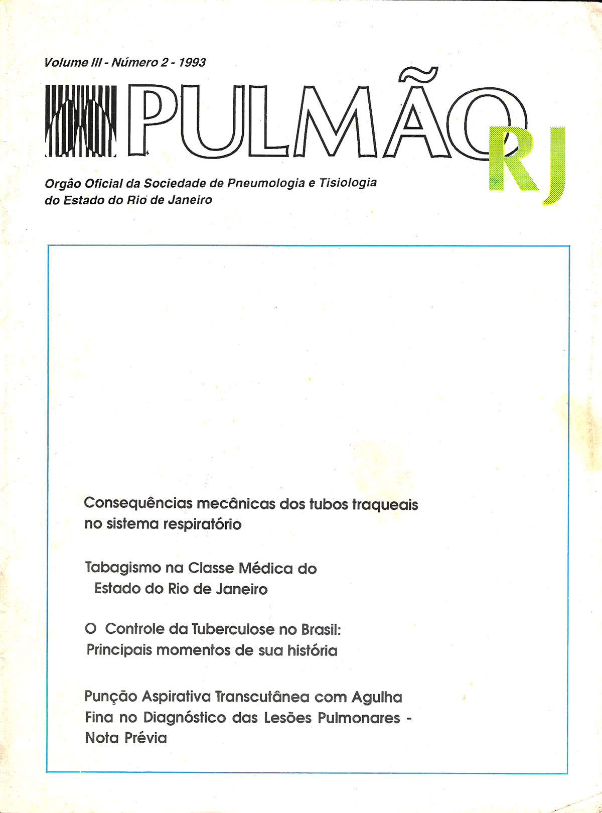 Revista Pulmão RJ 1993 - Número 2