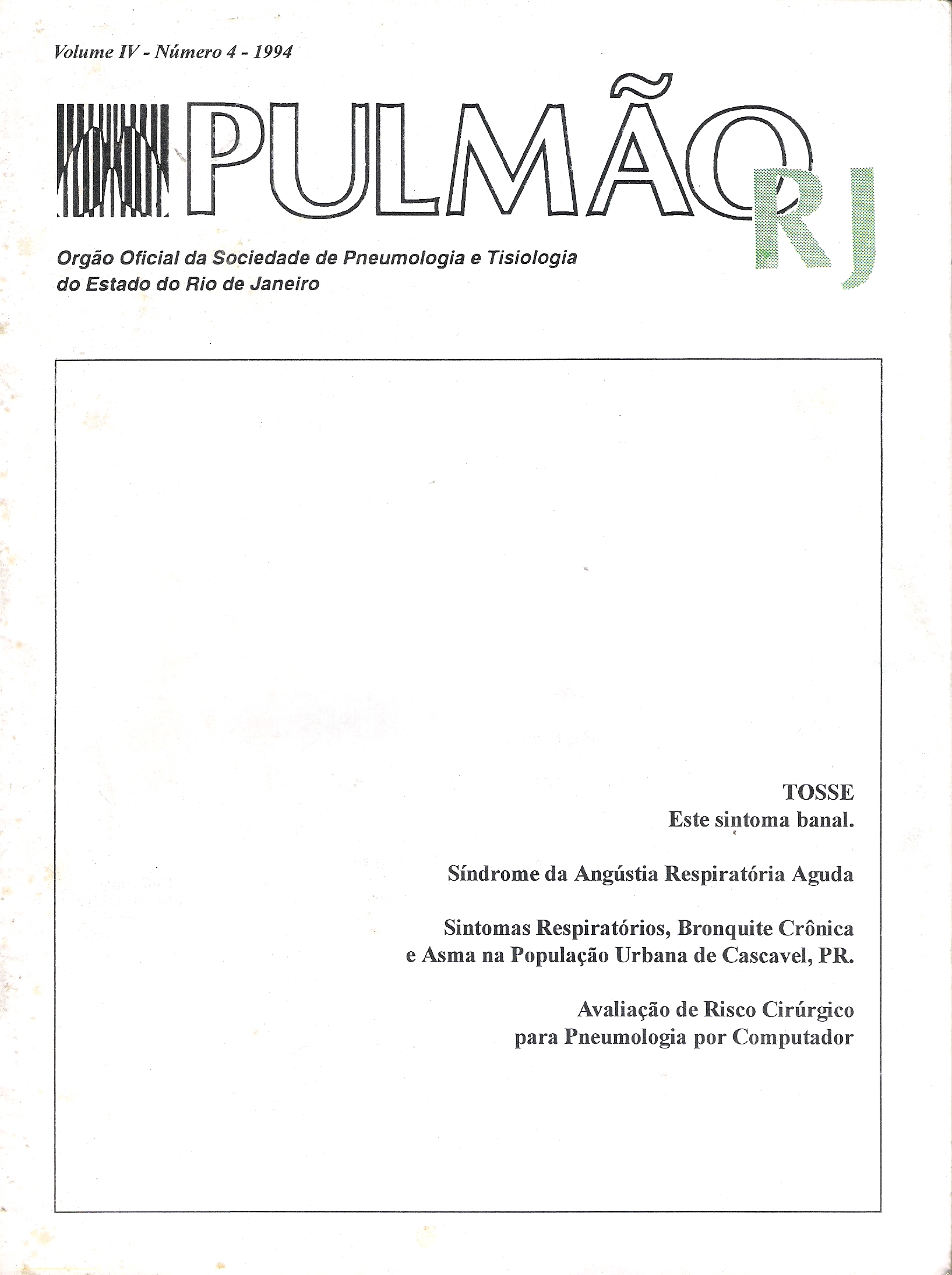 Revista Pulmão RJ 1994 - Número 4