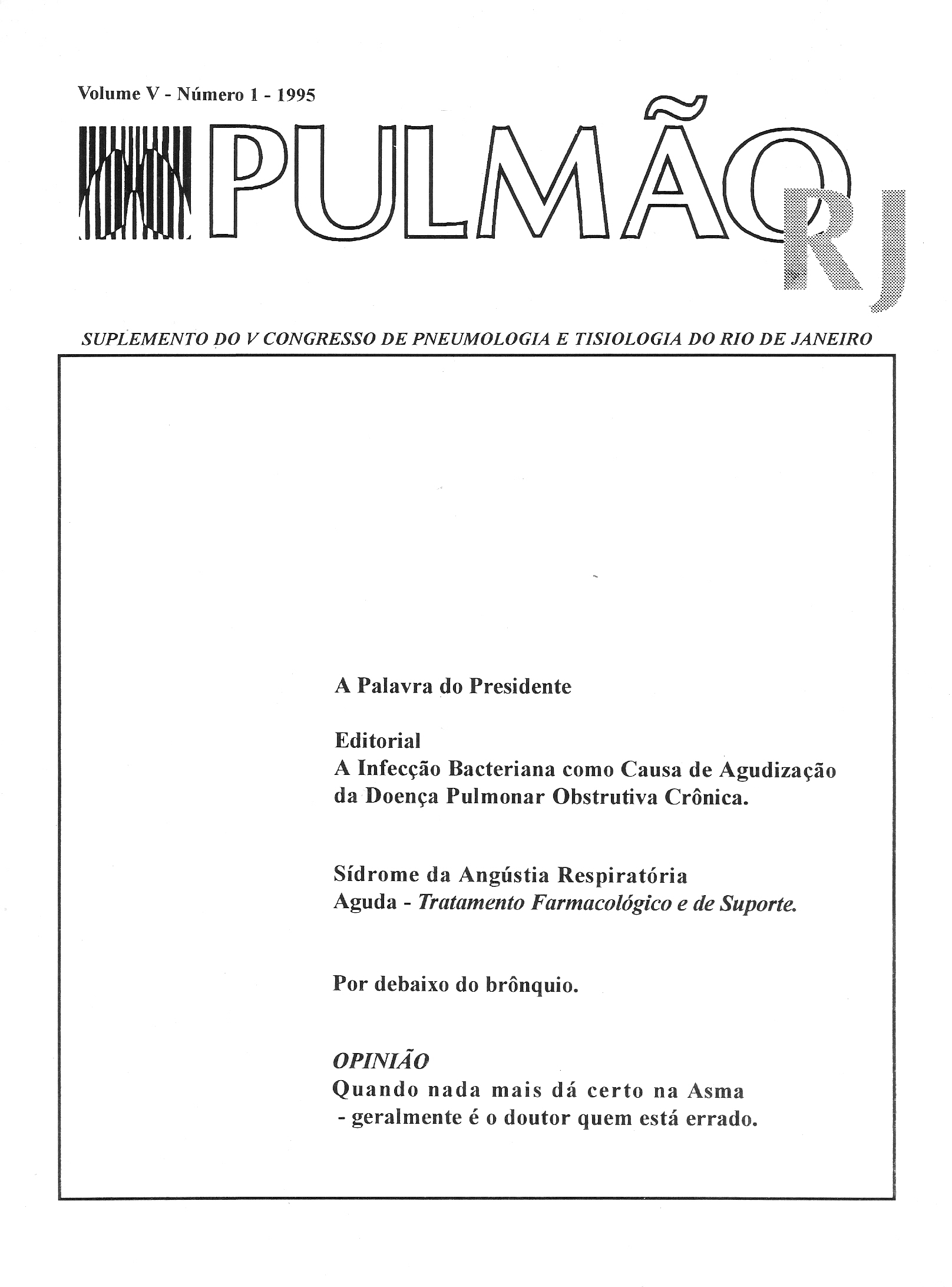 Revista Pulmão RJ 1995 - Suplemento