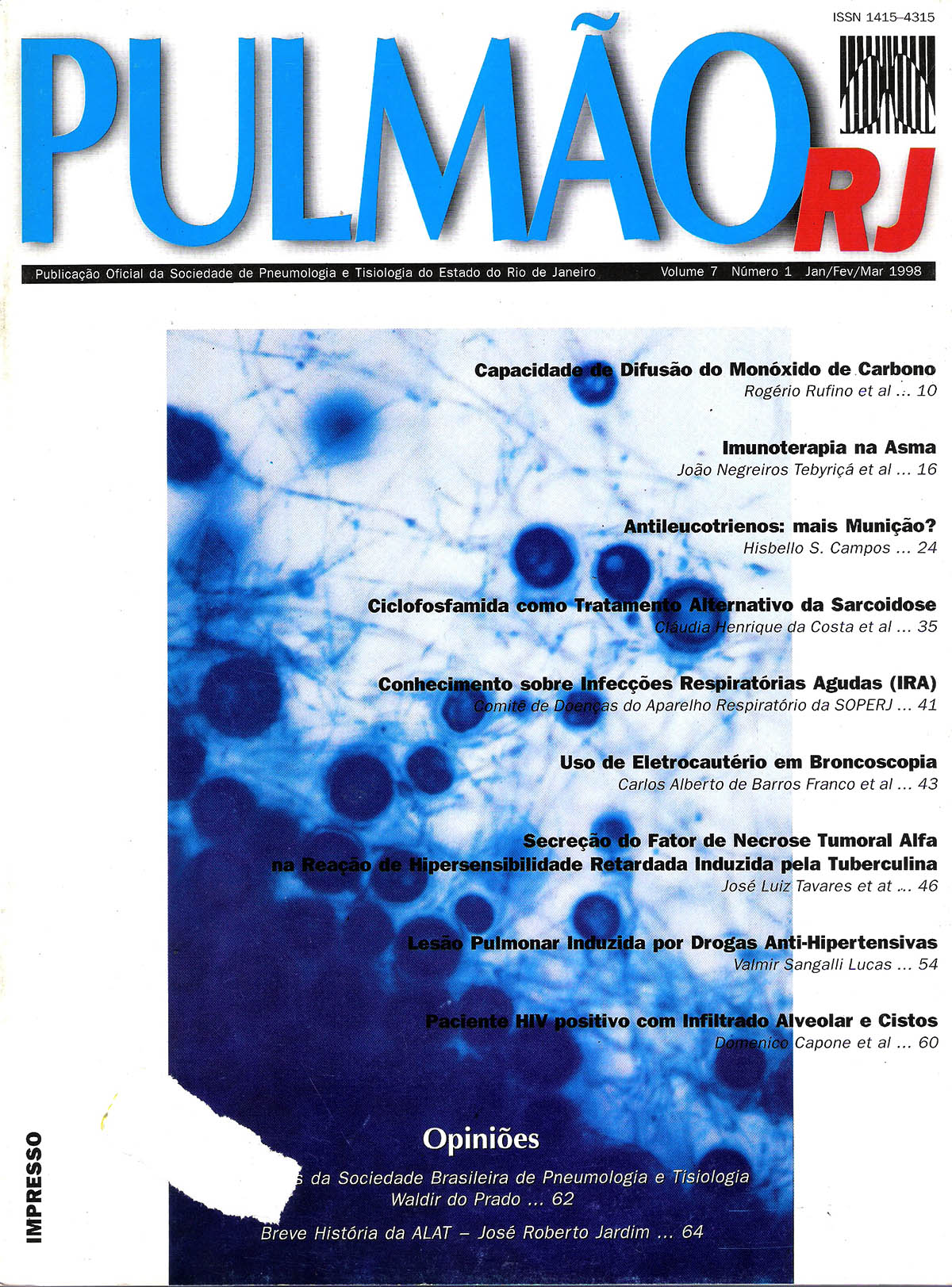 Revista Pulmão RJ 1998 - Número 1