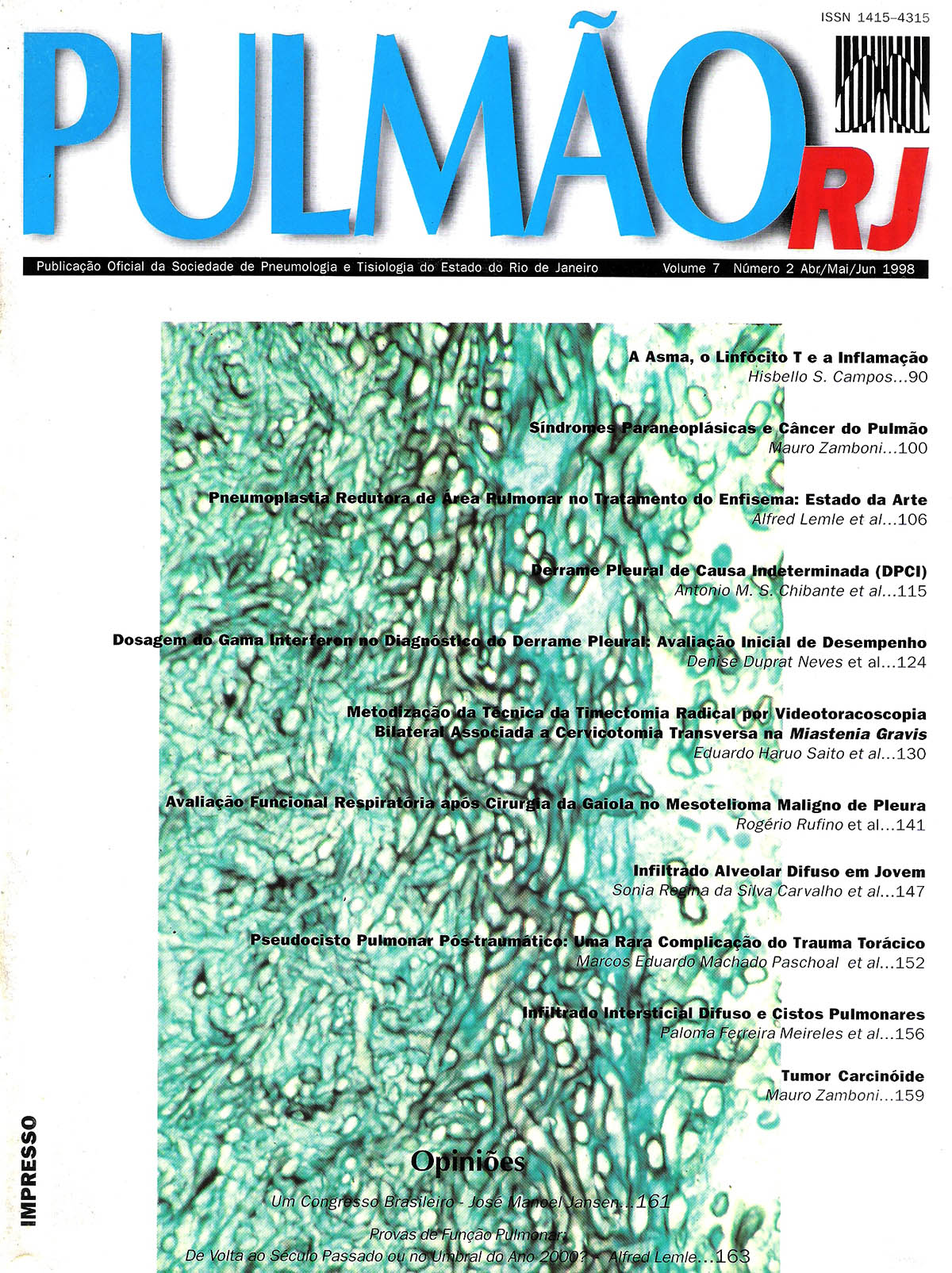 Revista Pulmão RJ 1998 - Número 1