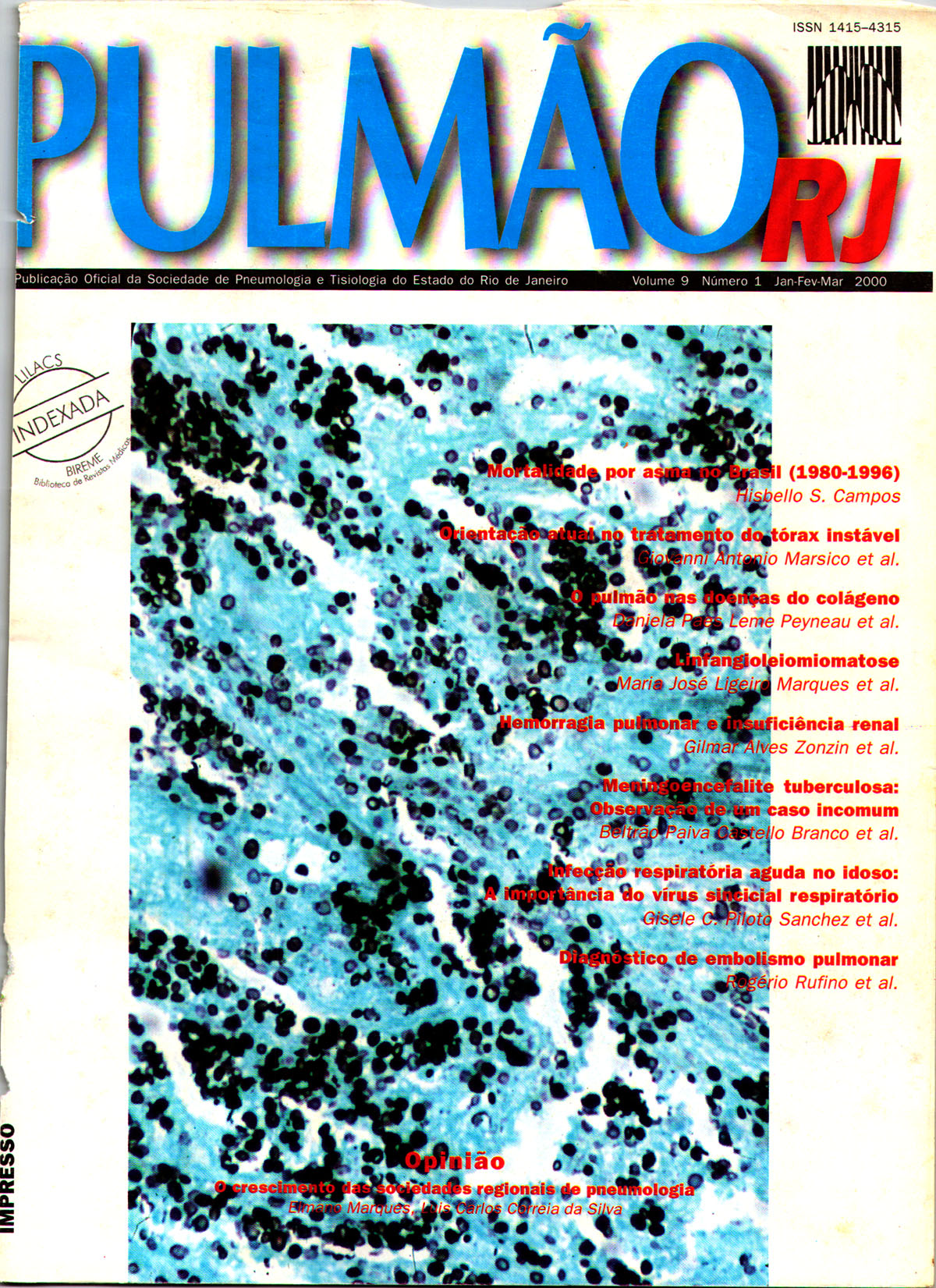 Revista Pulmão RJ 2000 - Número 1