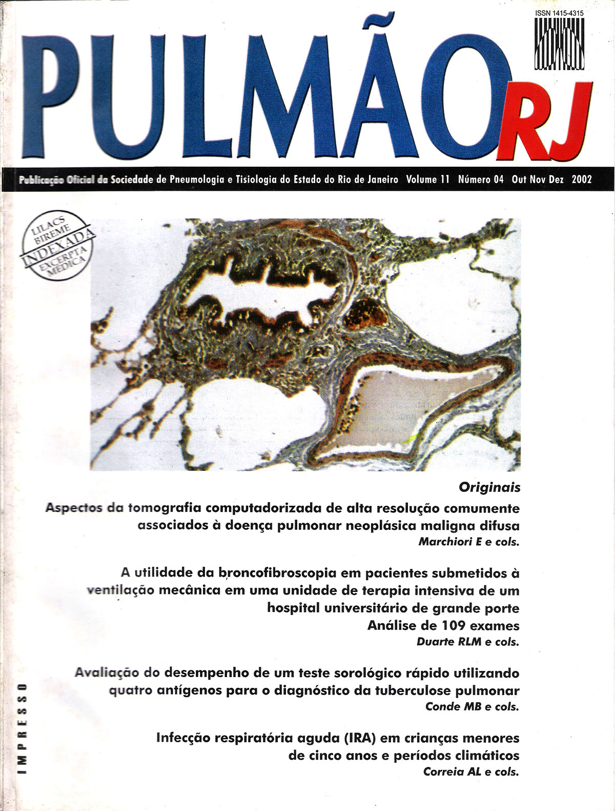 Revista Pulmão RJ 1991 - Número 1