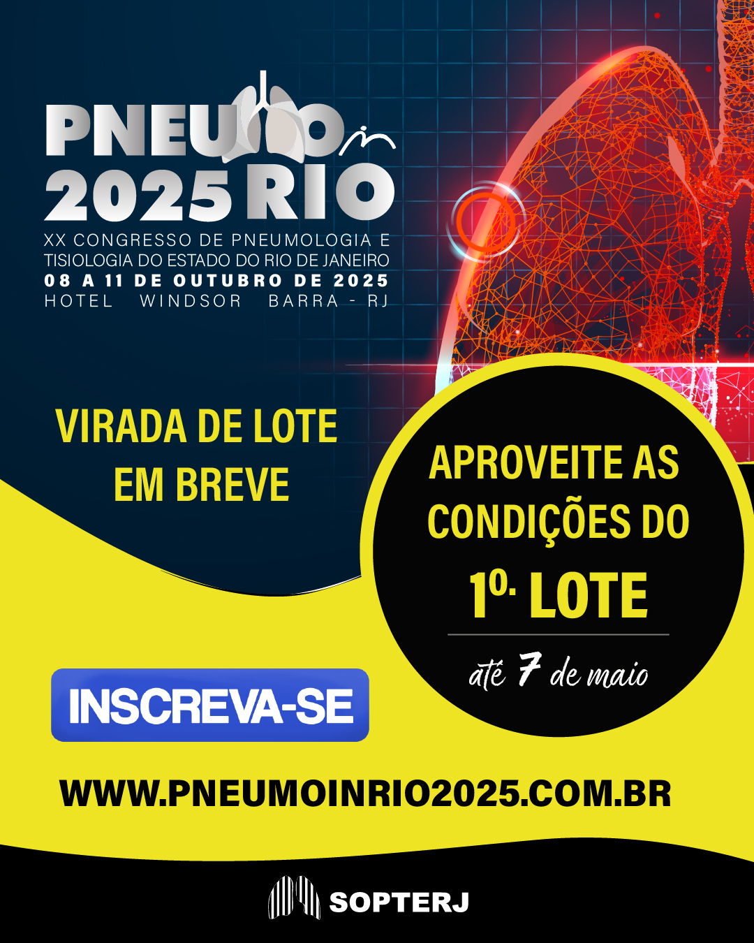PneumoInRio2025 – Aproveite as condições do 1º Lote até 07 de maio