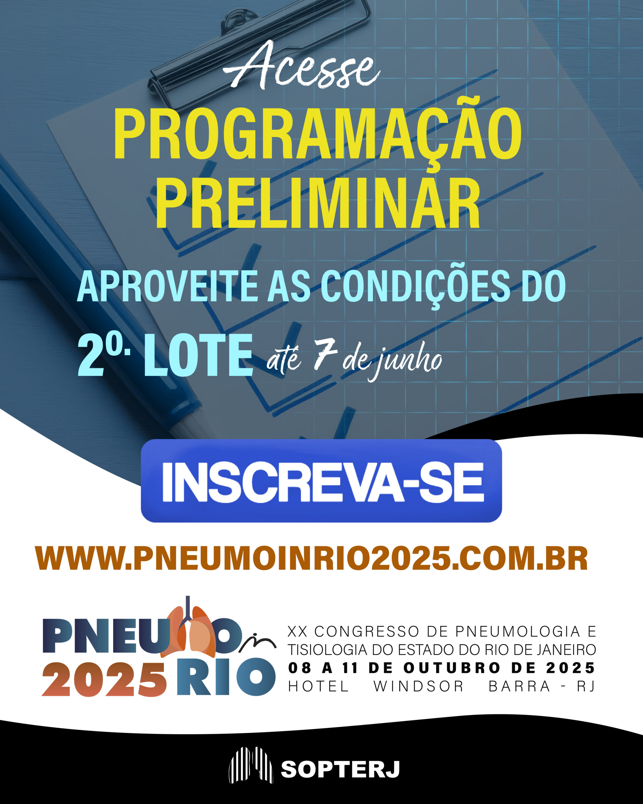 Programação Preliminar e 2º Lote até 07 de junho – PneumoInRio2025